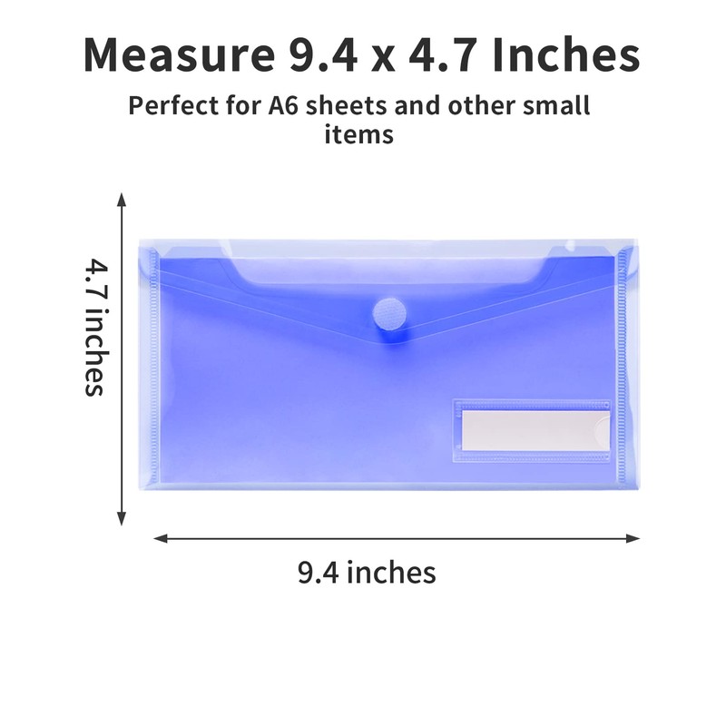 Sooez Small Plastic Envelopes, 12 Pack Plastic Pouch with Label