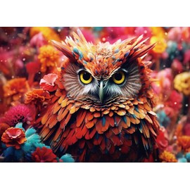 Colorful Owl Jigsaw Puzzles for Adults 1000 Pieces, Challenging Game Night Family Puzzle Home Decoration, Party Toy for Men Women Parents Kids 27" x 20"