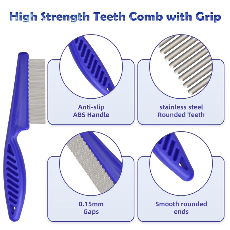Flea Comb for Cats Dogs, 6 Pack Pet Lice Comb
