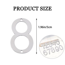 0-9 Modern House Numbers Silver 2 inch Stainless Steel Address House Number Garden Street Address Number Sign for Door Garden Mailbox Decor Visibility Signage