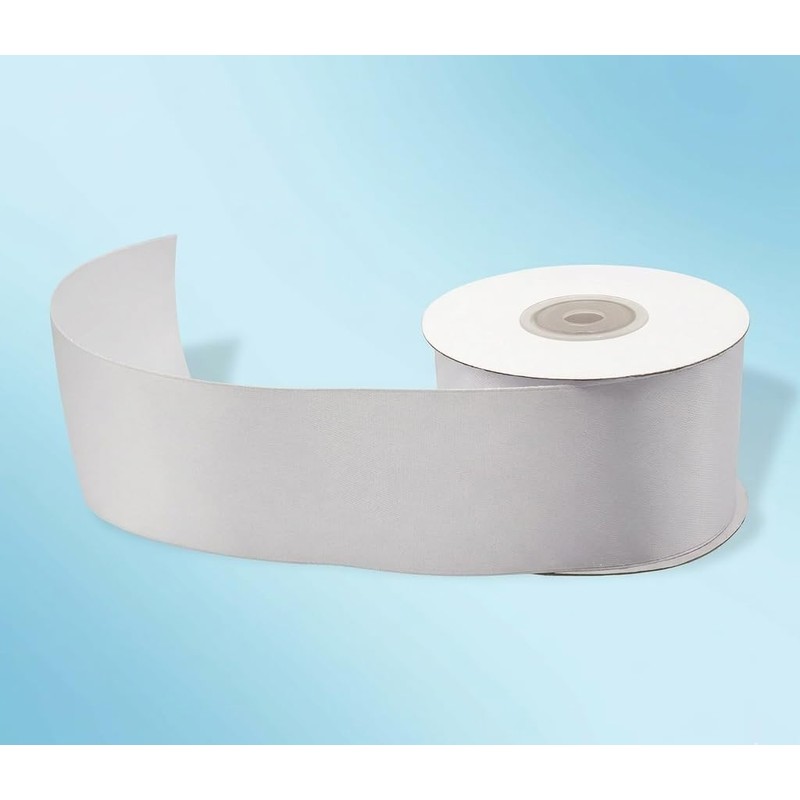 Decoraparty Nastro Bianco 50 mm in Doppio Raso da 25