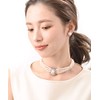 KOBE VINGTAINE C14-68 3 Rows Gorgeous Pearl Oval Rhinestone Necklace
