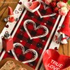 Artoid Mode Buffalo Plaid Love Hearts Valentine's Day Table Runner,