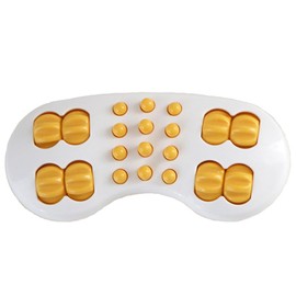 &NE HH-708-YB Urn Roller Yellow Beige, Width 7.6 x Height 3.5 inches (8.8 cm) x Thickness 1.4 inches (3.5 cm), Blue Bamboo Steps, Made in Japan, Massager, Pressure Point Press, Foot Urn, Compact,