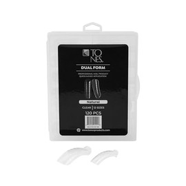 TONES Dual Form 120 PCS (Natural) Soft Reusable Gel Tips, Shape Nail Extension Mold