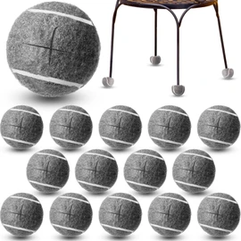 Macarrie 16 Pieces Precut Tennis Balls for Chairs Tennis Ball Chairs Foot Covers for Furniture Leg for Classroom Floor Protection Chair Desk Legs Coverings(Gray,5 cm)