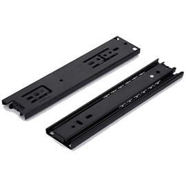 Drawer Slide 6 Inch Ball Bearing 3 Section Drawer Cabinet Slide, Side Mount 2pcs(Black)