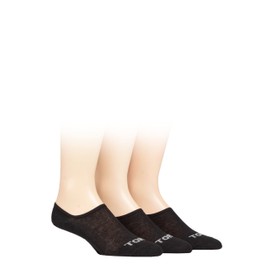 SockShop TORE Mens 100% Recycled Plain Cotton High Cut Ped Socks Pack of 3 Black 7-11