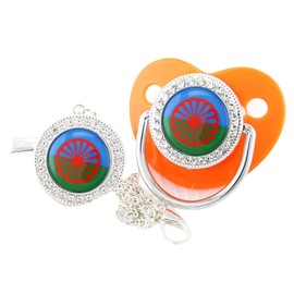 Silver Clip Chain Baby Baby Newborn Rhinestone Nipple Pacifier