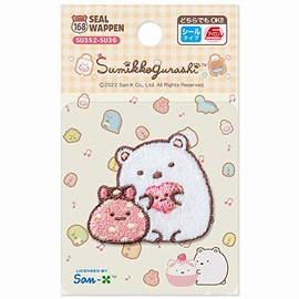 Irohaism SU352-SU36 Sumikko Gurashi Patch, Shirokuma Furoshi, Width 1.6 x Height 1.4 inches (4 x 3.5 cm)