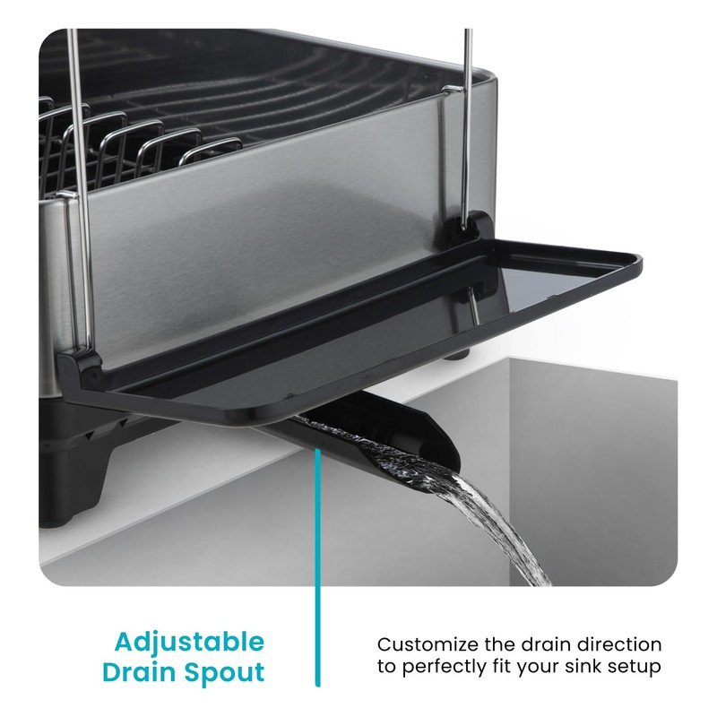 Home Zone Living Large 1-Tier Stainless Steel Dish Drying Rack