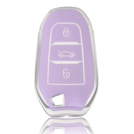 OFFCURVE Car key case, key cover, key case, protective cover, 3 buttons, fits Peugeot 3008 5008 208 308 408 508 307 Citroen C1 C3 C4 C5 Grand Picasso DS3 DS5 Cactus C3XR