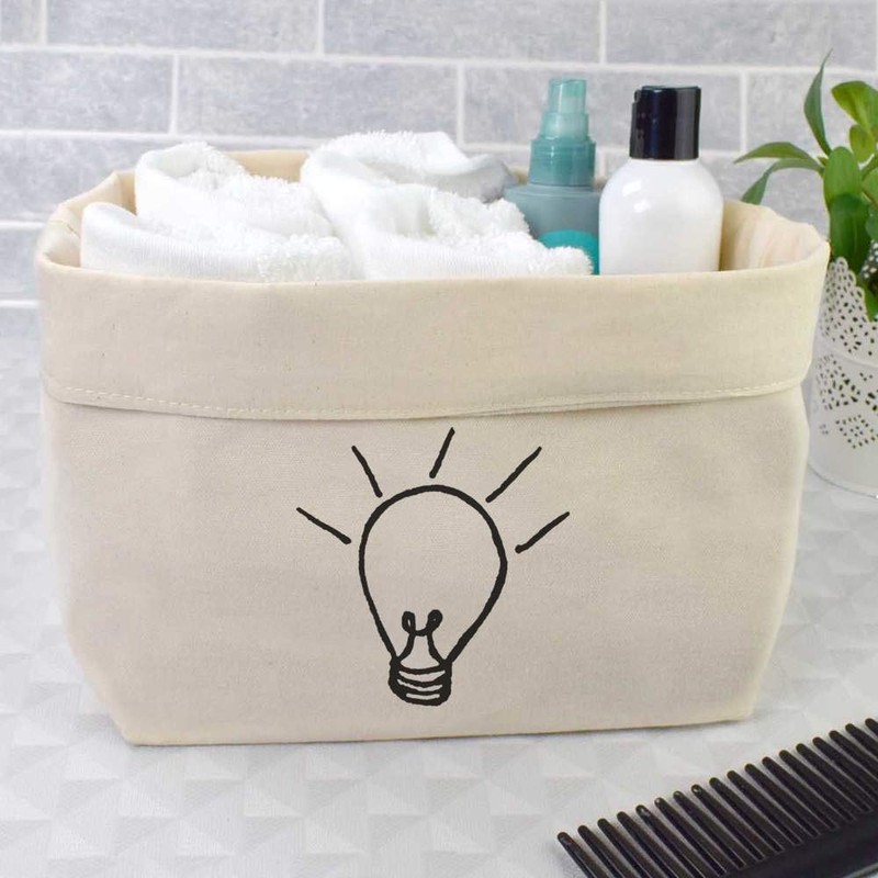 Large 'Lit Lightbulb' Canvas Organiser/Storage Bag (OR00008080)