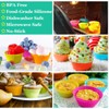BiaoGan Silicone Cupcake Baking Cups, Multi Color Reusable Muffin Cup