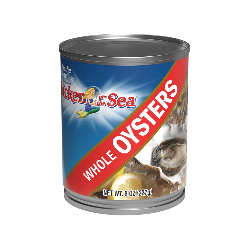 Pacific Pearl Whole Oysters 8 oz Can (Pack of 12)
