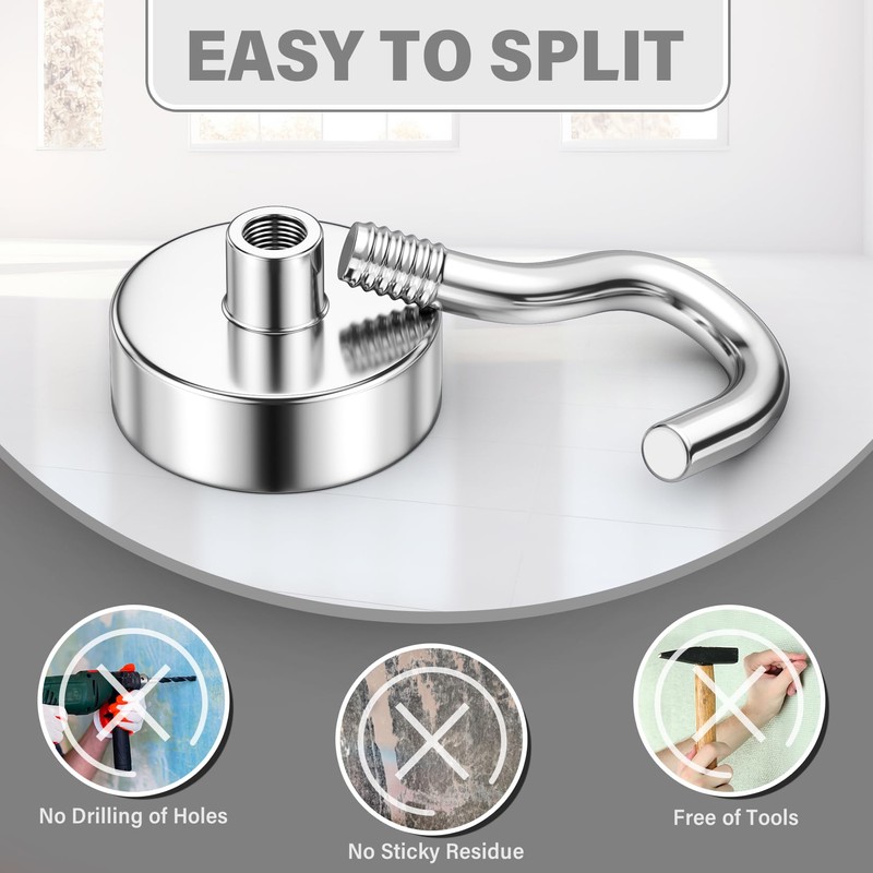 Niuknow 20Pack Heavy Duty Magnetic Hooks, 25 lbs Strong Neodymium