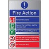VSafety General Fire Action 5 Message Sign - 200mm x
