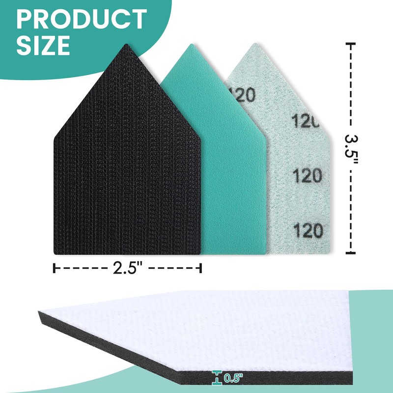 Ceoighe 80PCS Detail Sander Sandpaper and 2 Sanding Interface Pads
