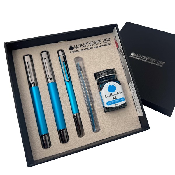 Monteverde Ritma 3+2 Piece Gift Set, Turquoise - Includes Flex