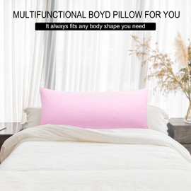 PiccoCasa Long Body Pillow Case Soft Brushed Microfibre Pillow Cover with Envelope Closure Light Pink 50 x 140cm/ 4.6ft.