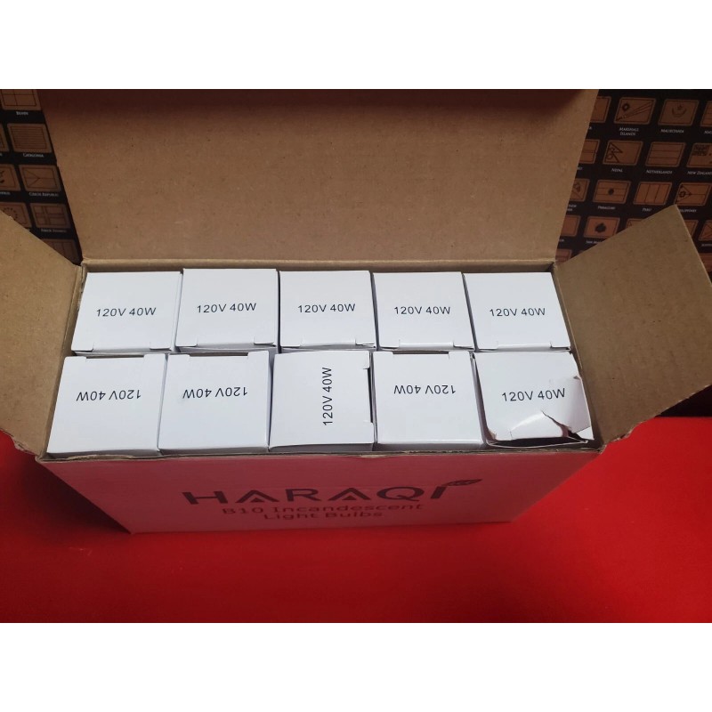 Haraqi 12 Pack 40w CA10 C32 Flame Tip Clear Light