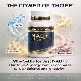 Suplemento natural NAD+ de 500 mg con resveratrol y quercetina | Energía celular y apoyo al envejecimiento saludable para mujeres | No estimulante | C