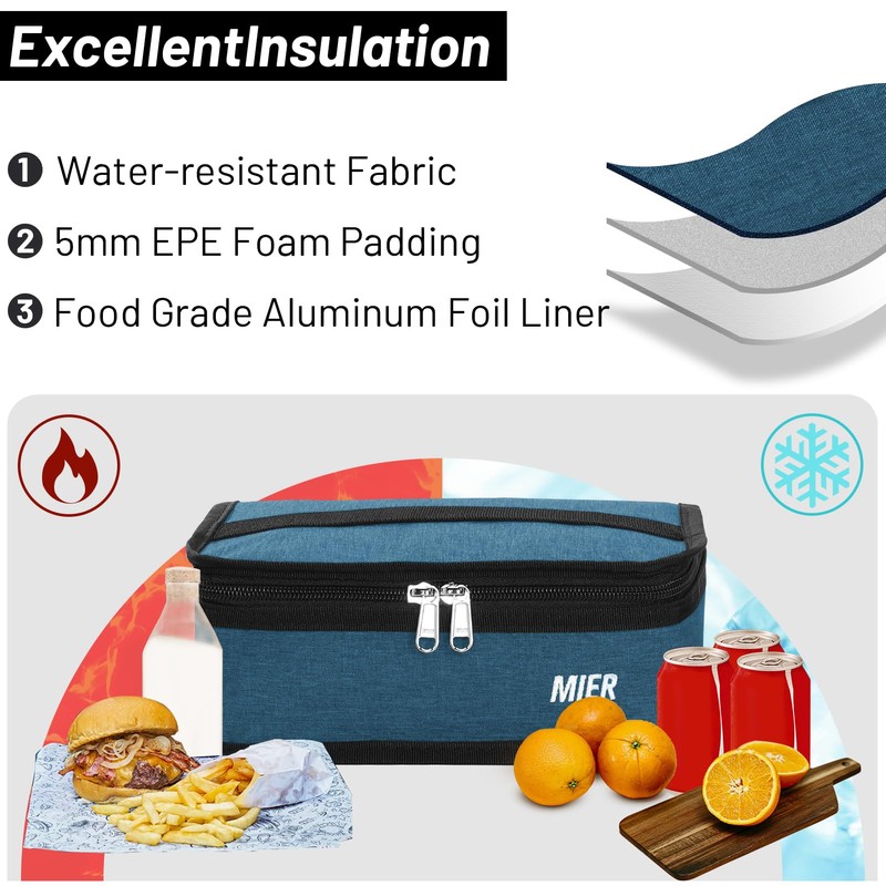 MIER Small Lunch Bag for Kids & Adults Compact Insulated