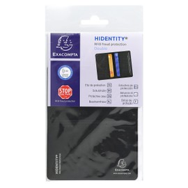 Exacompta - Ref 5402E - Hidentity RFID Double Credit Card Case - 95 x 125mm Large 2 Sides Credit Card Holder - Protects Against Fraudulent Card Reading, Black