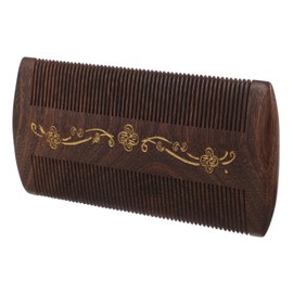 Healvian Gold Accented Wooden Dandruff Comb Double Sided Fine Tooth Design for Gentle Scalp Care Portable Lightweight Styling Tool for Women Pets and Adults