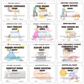 Motiskyy 24 Pieces Employee Appreciation Cards Bulk Kudos Cards Valentine's Day Funny Gifts Encouragement Awards Cards 6x4in Colleagues Motivational Card Coworkers Recognition Card Staff Certificates