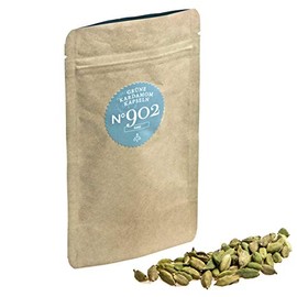 Organic Cardamom/Cardamom (Green Whole Cardamom Capsules/Seeds) N°902 | Contents: 40 g in Kraft Paper Bag | Certified Organic Quality | Packed & Controlled in Saarland (DE-ÖKO-007)