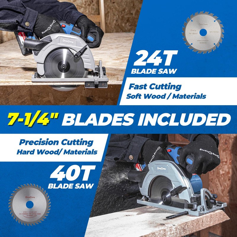 Dong Cheng Cordless Circular Saw 7-1/4-Inch 850W, Cutting Depth 65mm,