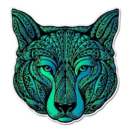 GT Graphics Ethnic Wolf - 5" Vinyl Sticker - for Car Laptop I-Pad - Waterproof Decal
