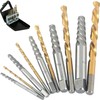 KEWAYO Set of 10 Screw Extractors and Left Hand Drill