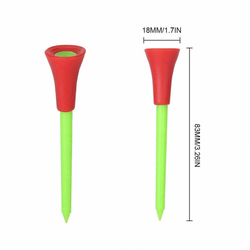 110 Pieces 83mm Golf Tees Multi Color Plastic with Rubber