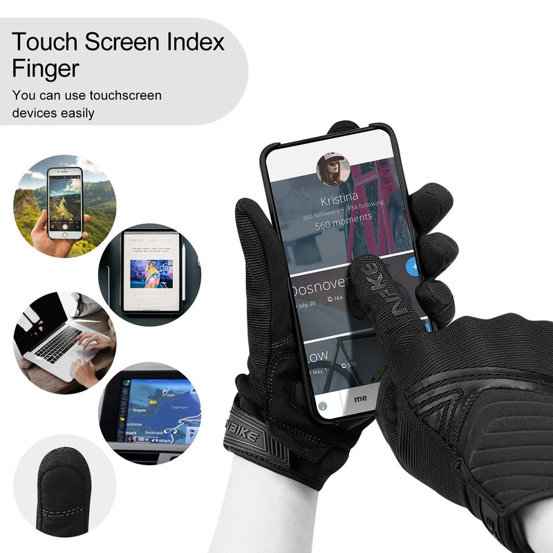 INBIKE Breathable Mesh Motorcycle Gloves Touchscreen with TPR Palm Pad