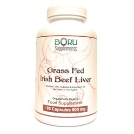 Boru Organic Grass Fed Irish Beef Liver Capsules (180 Capsules) Organically Reared