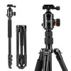 Fotopro 66" Camera Tripod, Aluminum Compact Travel Tripod and Monopod