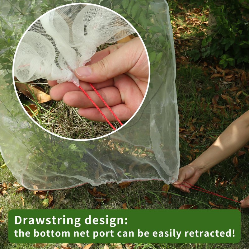 Insect Bird Barrier Mesh Barrier Netting Mesh with Drawstring- 3.5