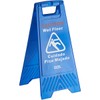 Caution Wet Floor Sign, 25 Inches, Blue, A-Frame, Bilingual, Foldable