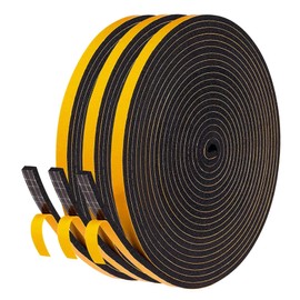 LIKERAINY Window Seal Sealing Tape 7 x 3 mm for Doors Windows Foam Strips Door Seal Rubber Seal Foam Sealing Strip Foam Seal Black 3 Rolls 18 Metres