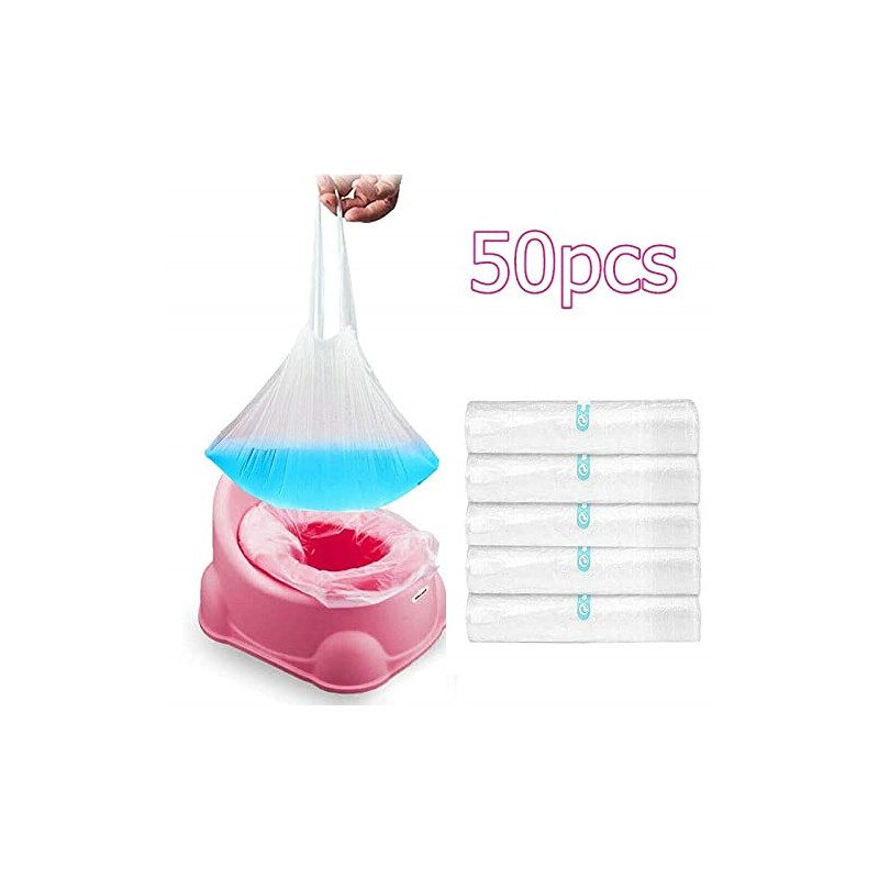 Zeph 50pcs Potty Liners with Drawstring for Boys and Girls,