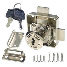 Double Door Lock Cabinet Drawer Lock Safety Lock [Keyed Alike] Double Deadbolt-Door Lock [Installation on The Left Side Door]. Drilling Diameter 3/4"/19mm for (3/5"-/15mm -7/8"-/22mm ) Door Panels