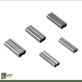 Zite Fishing Double Clamp Sleeves Assortment / 5 Sizes (0.8 - 1.6 mm) / 100 Pieces Crimp Sleeves Set with Box/Double Sleeves for Fishing Leaders and Fishing Line