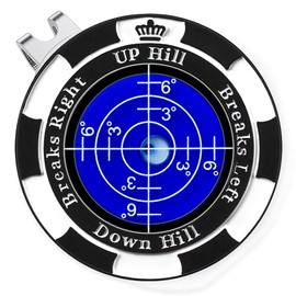 Golf Green Reader, Golf Ball Marker Hat Clip with High Precision Horizontal Bubble, Putting Training Aid Golf Accessories Tool Gift for Men Women (Black&DarkBlue)