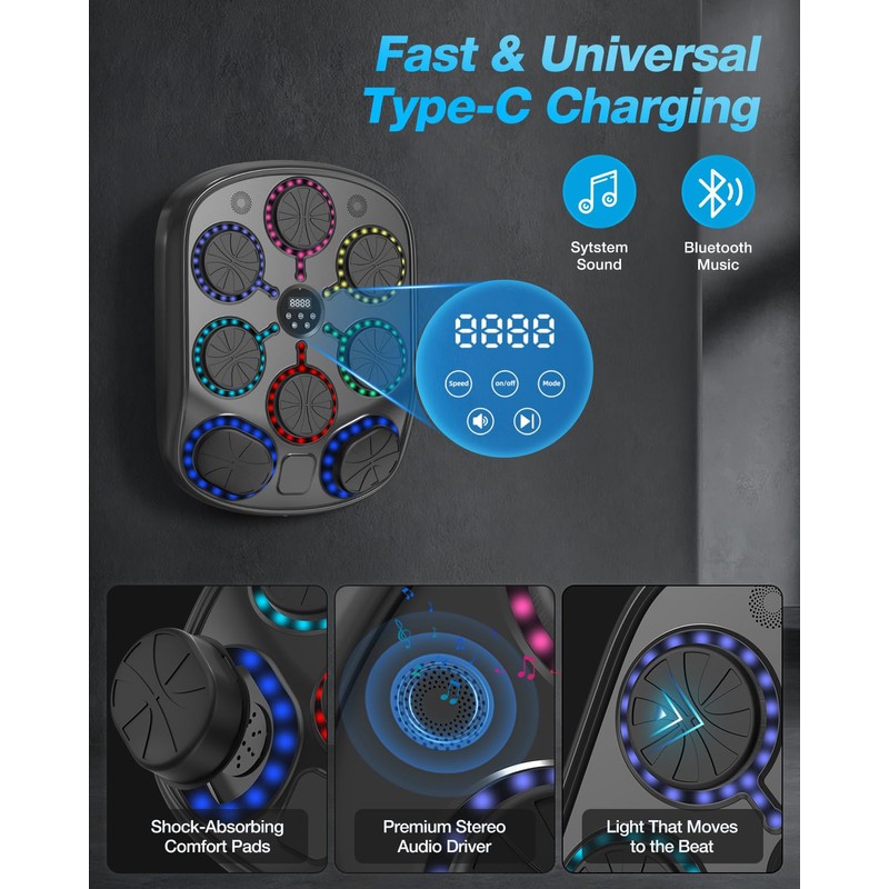 Turquvix Music Boxing Machine for Adults and Kids, Smart Bluetooth