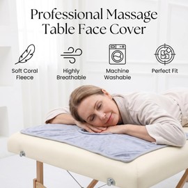 Massage Table Cover Towel with Face Cradle Hole,for Spa Foot Care and Clinic Use and Breathable Design,1PC Gray(38CM*19CM)