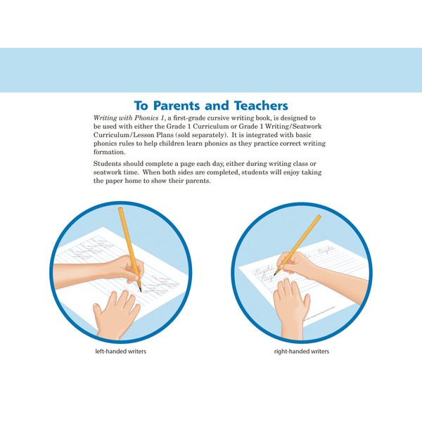 Writing with Phonics 1 - Abeka 1st Grade 1 Cursive