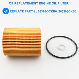 Oil Filter 26320-3CKB0, 263203CKB0 Compatible with Hyundai Kia 3.8L 3.3L - 2020-2025 Palisade, 2020-2024 Telluride, 2017-2020 G80 & Cadenza, 2015-2016 Genesis, 2019-2021 Sedona, 2019-2020 Sorento