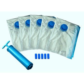 Spacee - Premium Vacuum Storage Bags – Extra Large - Multi Space Saver Bags - Pack of 5 - 80% More Compression Than other Bags - FREE Travel Hand-Pump Included - (80cm x 100cm)